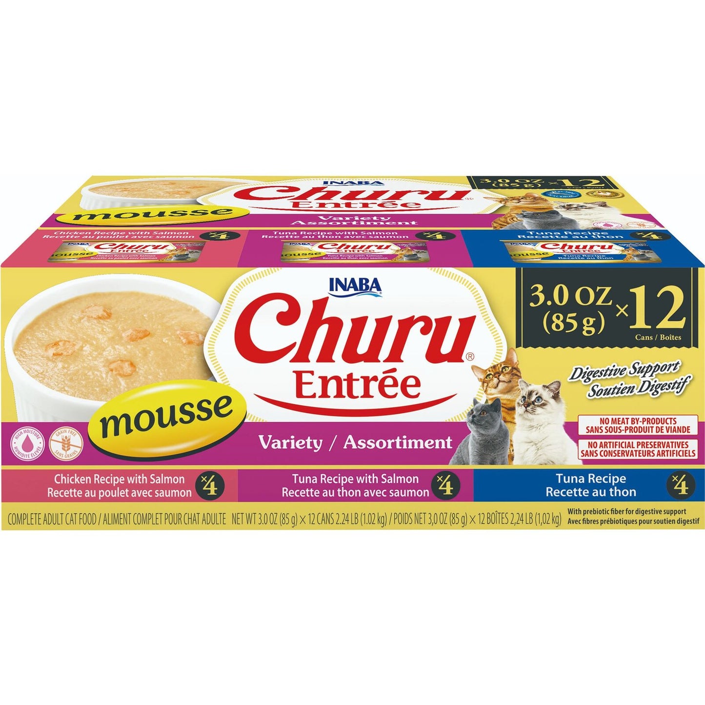 Inaba Churu Entree Mousse Variety Wet Cat Food 85g x 12 Cans