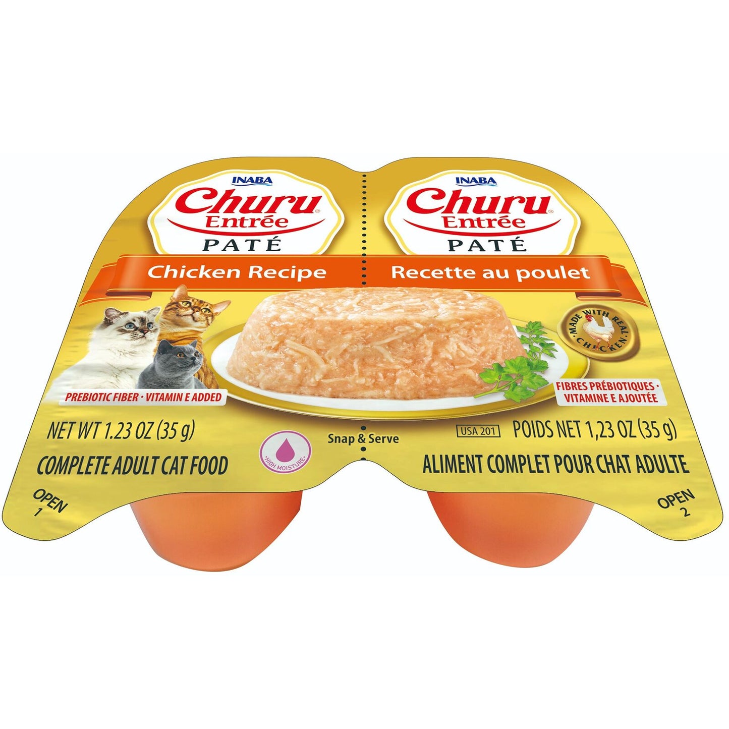 Inaba Cat Churu Entree Pate Chckn 35G 6Pk Twin Cups (Om6)