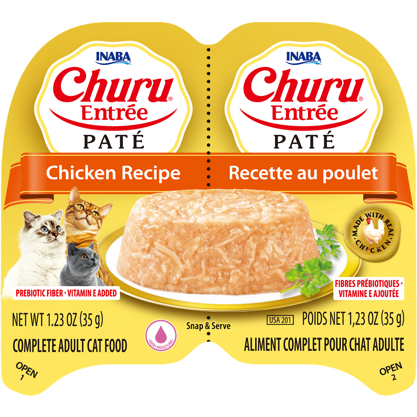 Inaba Cat Churu Entree Pate Chckn 35G 6Pk Twin Cups (Om6)