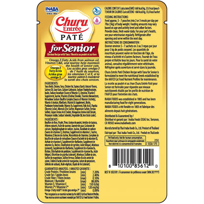 Inaba Cat Churu Entree Pate Chicken Tuna Snr 10+ 6X50G