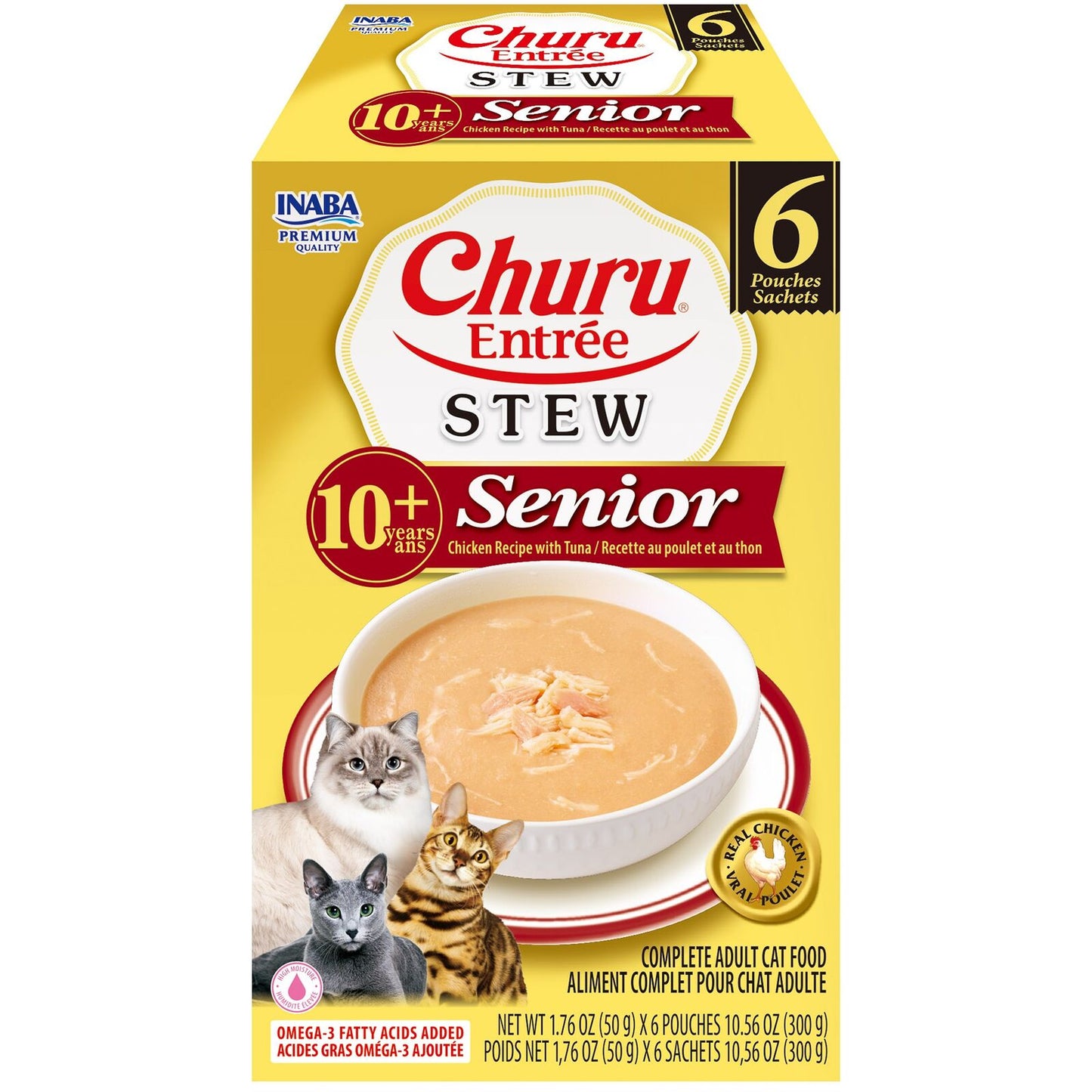 Inaba Cat Churu Entree Stew Chckn W Tuna Snr 10+ 6X50G