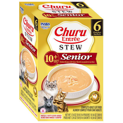 Inaba Cat Churu Entree Stew Chckn W Tuna Snr 10+ 6X50G