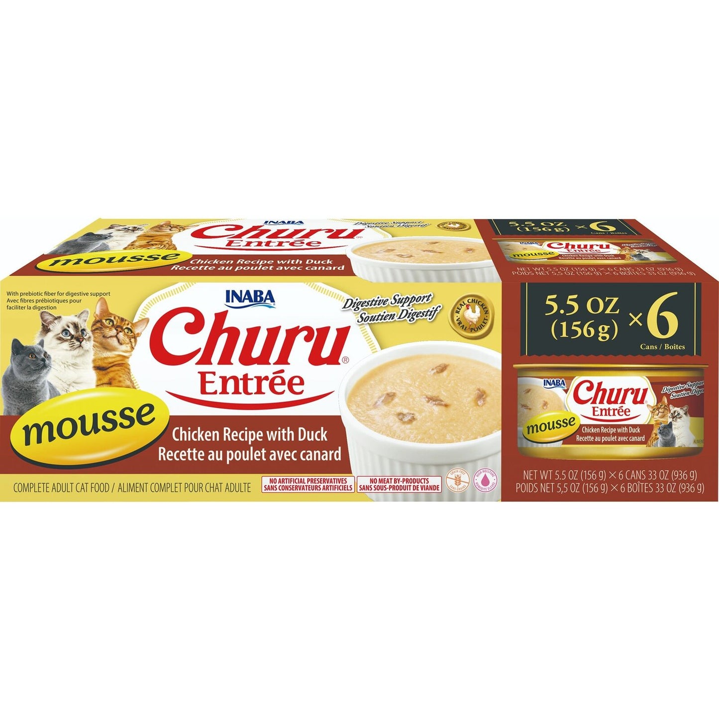 Inaba Cat Churu Entree Mousse Chicken W Duck 6X156G