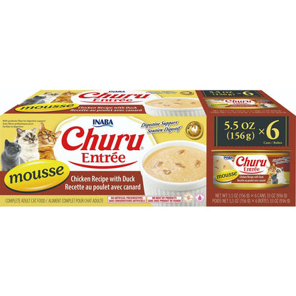 Inaba Cat Churu Entree Mousse Chicken W Duck 6X156G