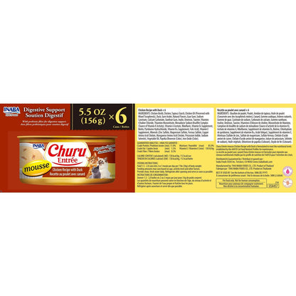 Inaba Cat Churu Entree Mousse Chicken W Duck 6X156G