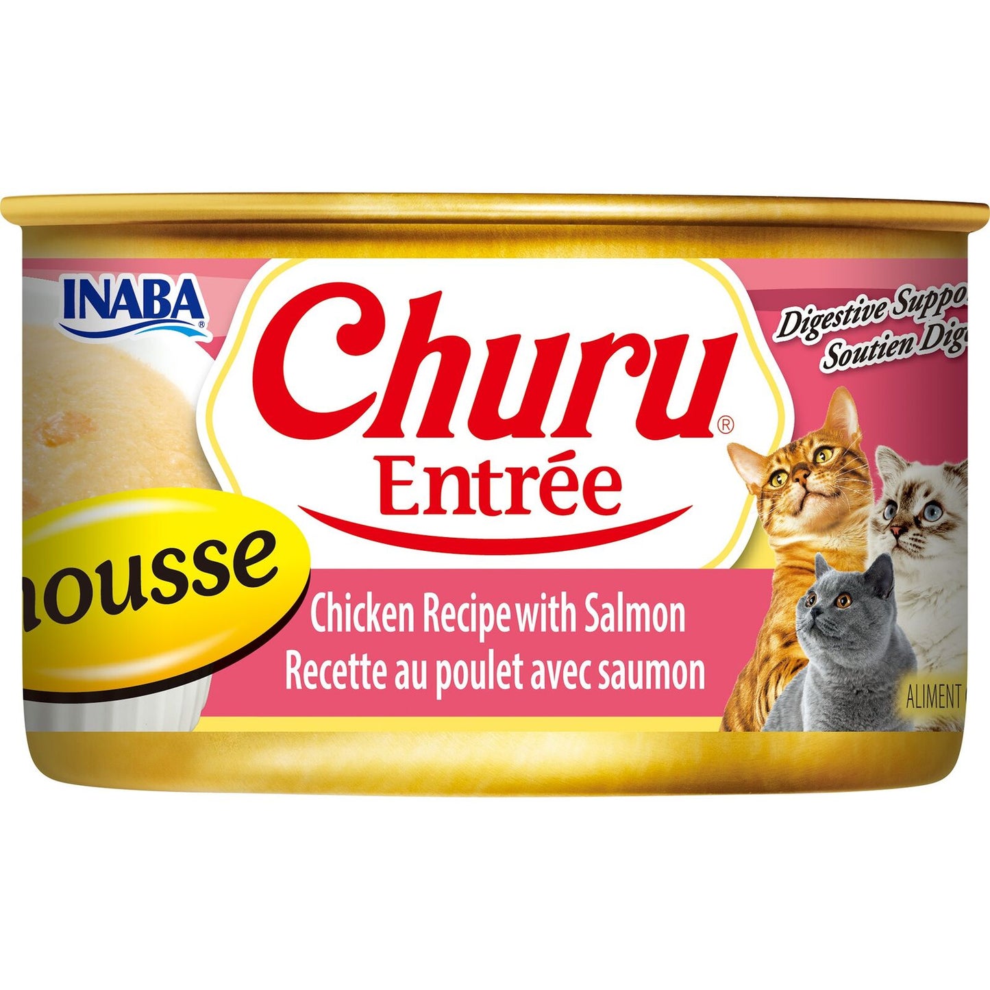 Inaba Churu Entree Mousse Chicken with Salmon Wet Cat Food 85g x 24 Cans