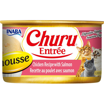 Inaba Churu Entree Mousse Chicken with Salmon Wet Cat Food 85g x 24 Cans