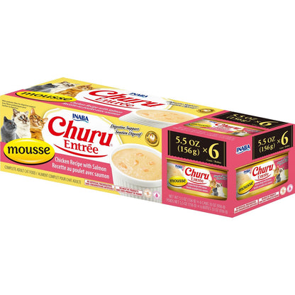 Inaba Cat Churu Entree Mousse Chicken W Salmon 6X156G