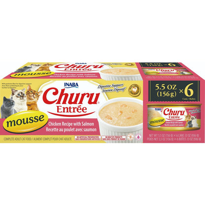 Inaba Cat Churu Entree Mousse Chicken W Salmon 6X156G