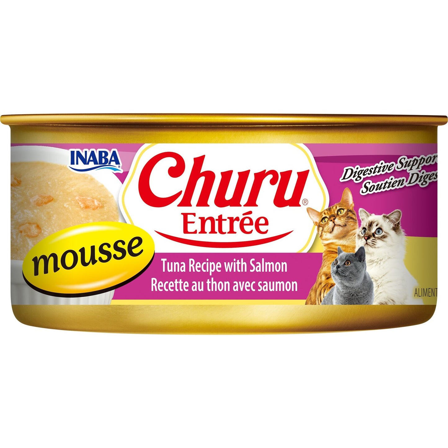 Inaba Churu Entree Mousse Tuna with Salmon Wet Cat Food 156g x 24 Cans