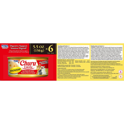 Inaba Churu Entree Mousse Tuna with Lobster Wet Cat Food 156g x 6 Cans