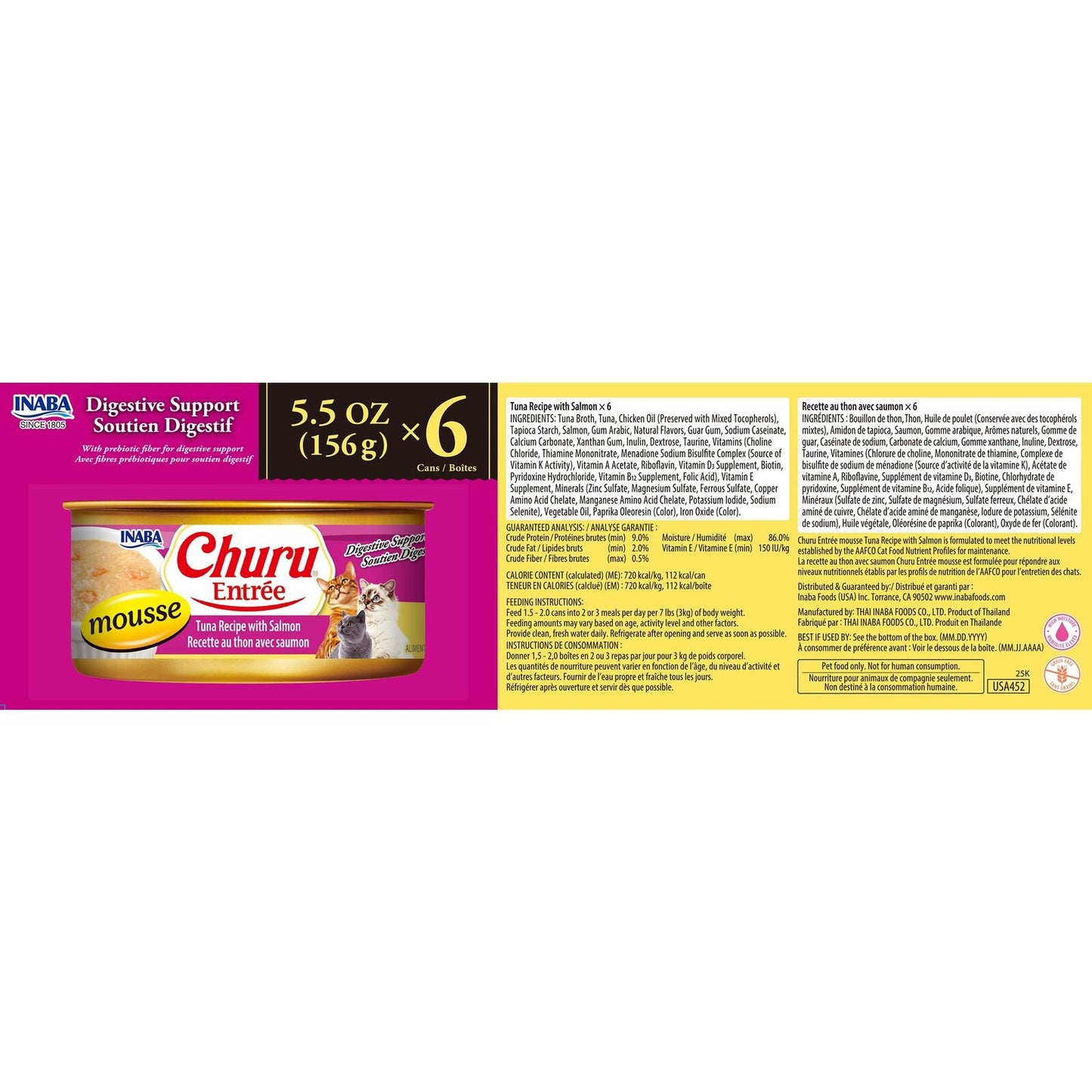 Inaba Cat Churu Entree Mousse Tuna W Salmon 6X156G