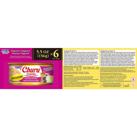 Inaba Cat Churu Entree Mousse Tuna W Salmon 6X156G