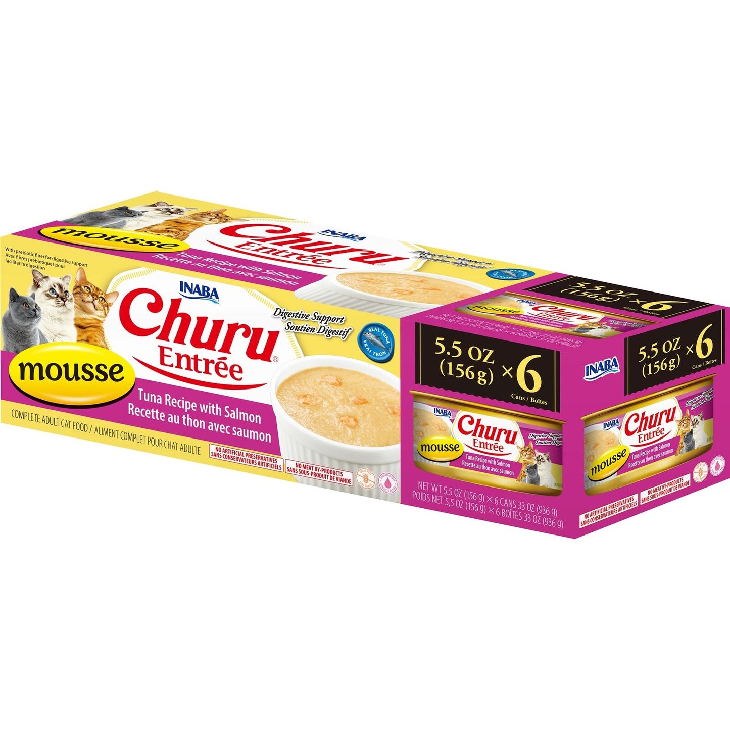 Inaba Cat Churu Entree Mousse Tuna W Salmon 6X156G