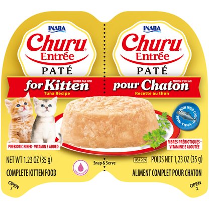 Inaba Cat Churu Ent Pate Tuna Kitten 35G 6Pk Twin Cups (Om6)
