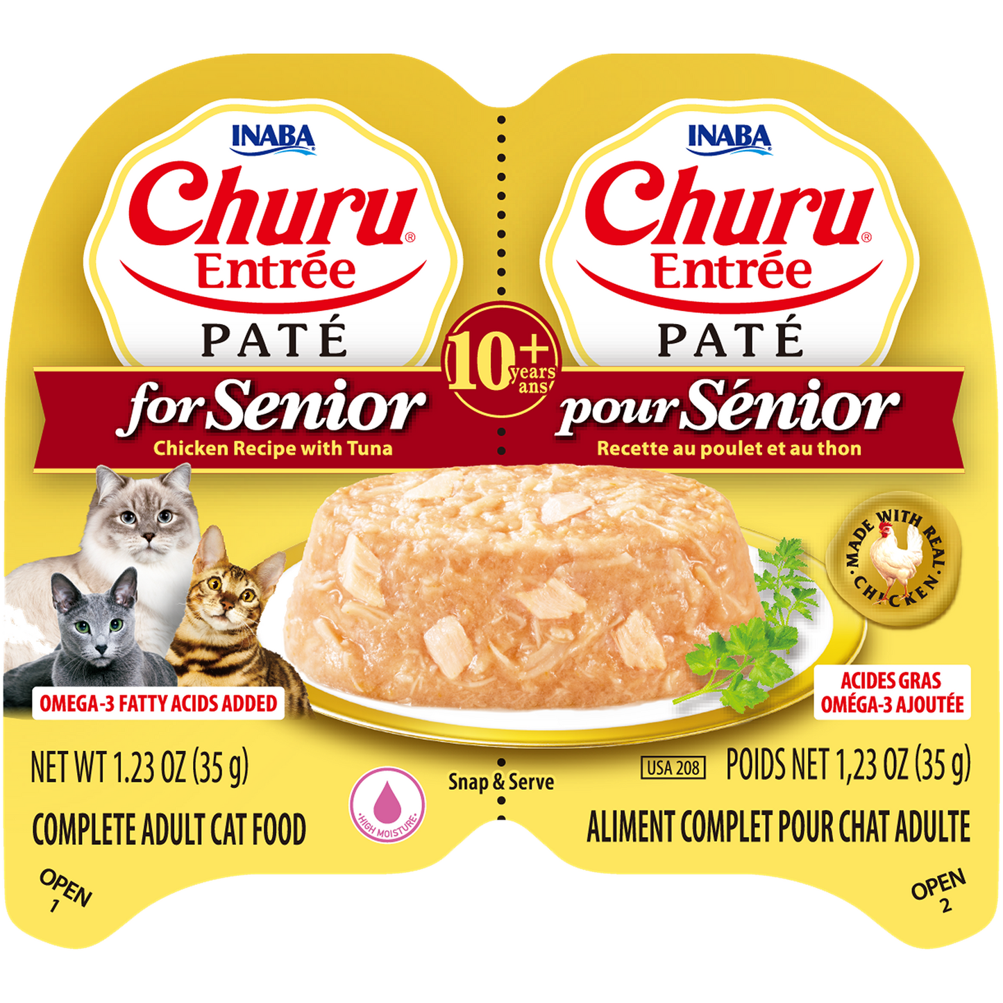 Inaba Cat Churu Ent Pate Chkn Tuna Snr 10+ 35G 6Pk Twn (Om6)