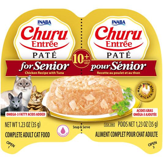 Inaba Cat Churu Ent Pate Chkn Tuna Snr 10+ 35G 6Pk Twn (Om6)