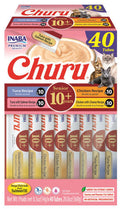 Inaba Cat Churu Puree Senior 10+ Chkn & Tuna Variety 40Pk
