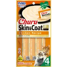 Inaba Cat Churu Puree Skin & Coat Chicken 56G 6Pk (Om6)