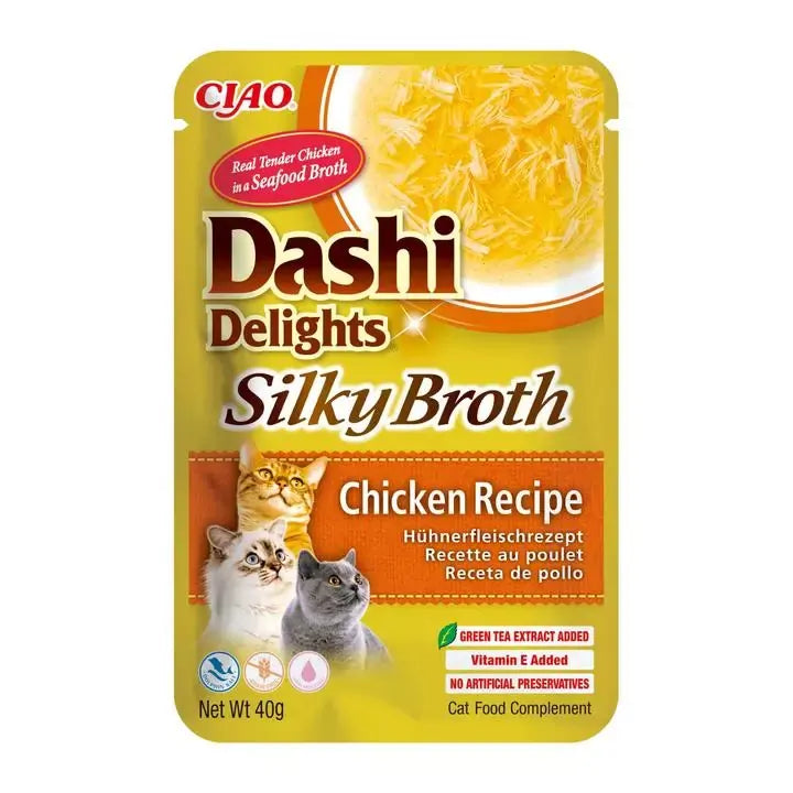 Inaba Dashi Delights Silky Broth Chicken Cat Treats 40g x 6 Pack