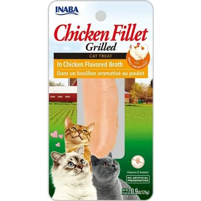 Inaba Grilled Chicken Fillet in Chicken Broth Cat Treats 15g x 6 Pack