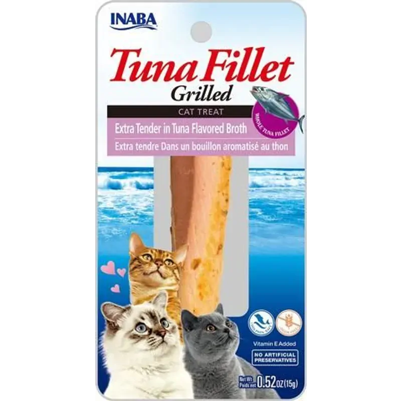 Inaba Grilled Tuna Fillet Extra Tender in Tuna Broth Cat Treats 15g x 6 Pack