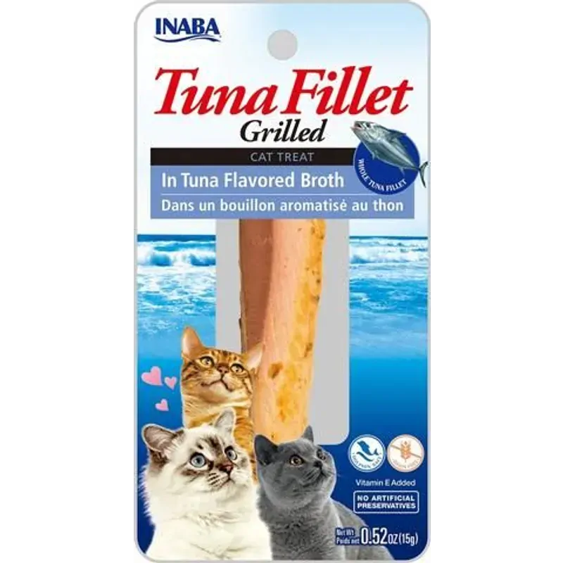 Inaba Grilled Tuna Fillet in Tuna Broth Cat Treats 15g x 6 Pack
