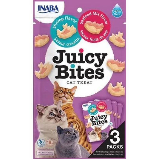 Inaba Juicy Bites Shrimp and Seafood Mix Cat Treats 34g x 6 Pack