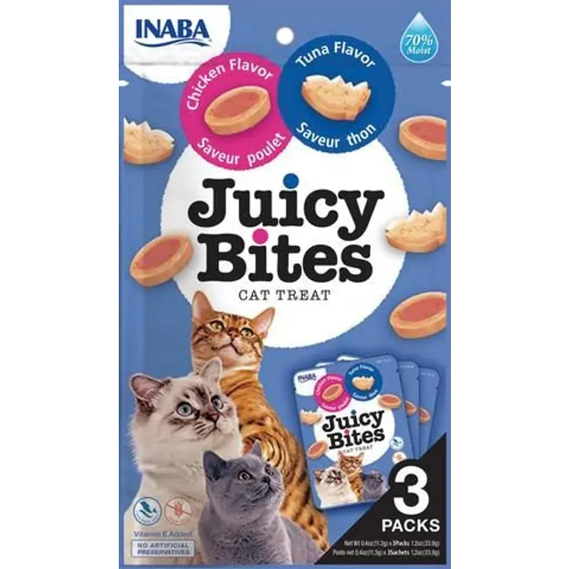 Inaba Juicy Bites Tuna and Chicken Cat Treats 34g x 6 Pack