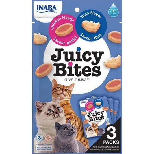 Inaba Juicy Bites Tuna and Chicken Cat Treats 34g x 6 Pack