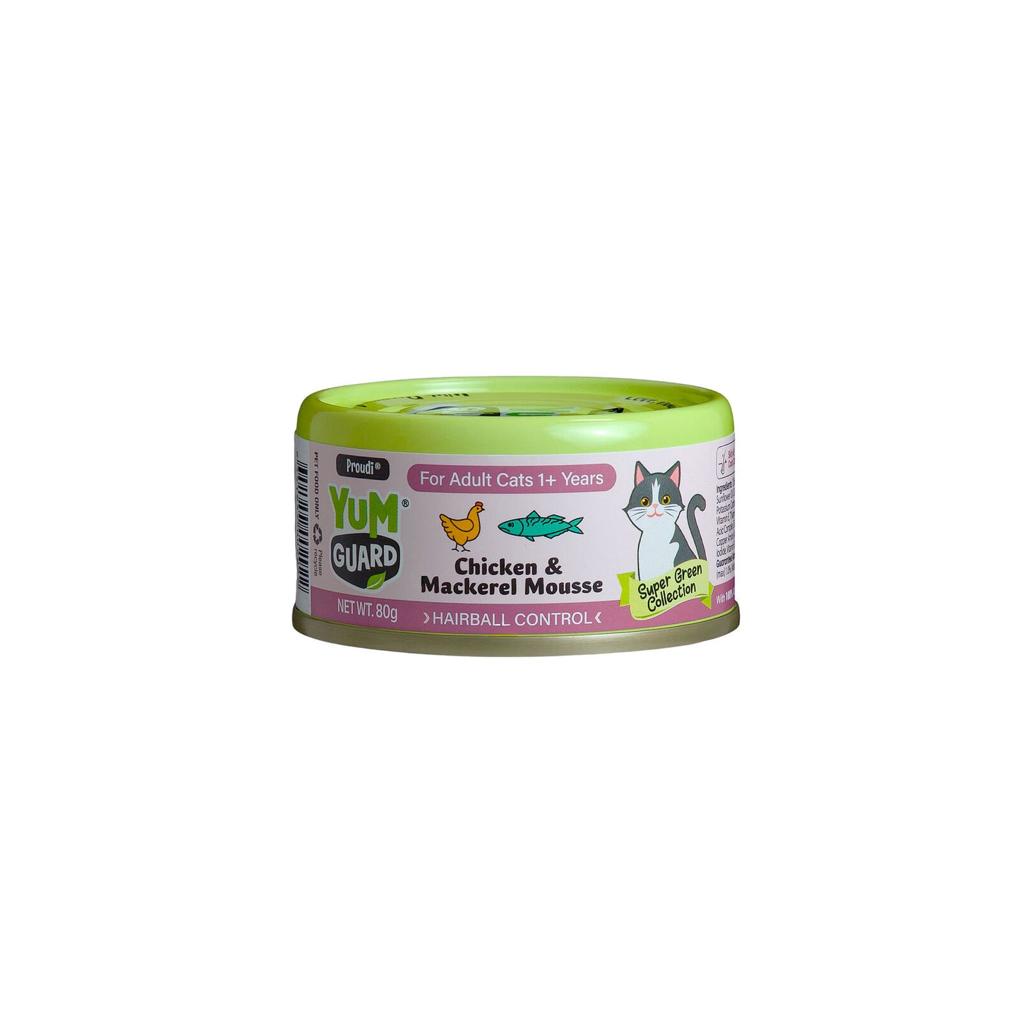 YUMGUARD HAIRBALL CONTROL CHCKN + MCKRL 12PK 80G (OM12)