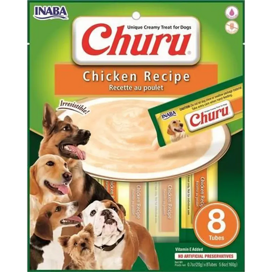 Inaba Dog Churu Puree 8P Chicken 160G 6Pk(Om6)
