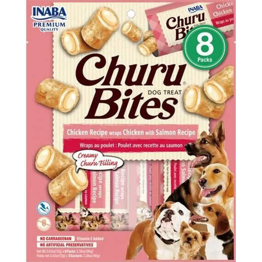 Inaba Dog Churu Bites Chicken Wraps W Slmn 96G 6Pk(Om6)