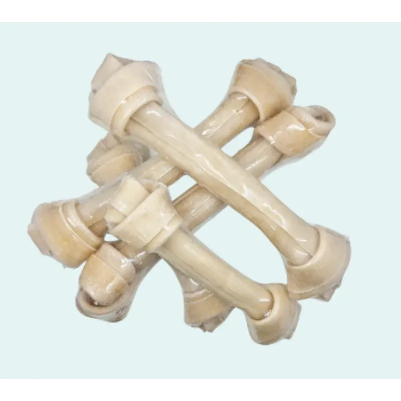 Petrite Knot Bone 10 Pcs "Rawhide Natural 8"" "