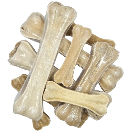 Petrite Pressed Bone 10Pk Rawhide Natural 10.5"