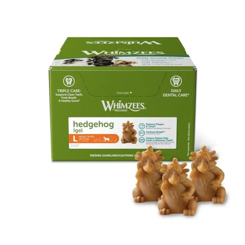 Whimzees Hedgehog Dental Chews Large 30 Box