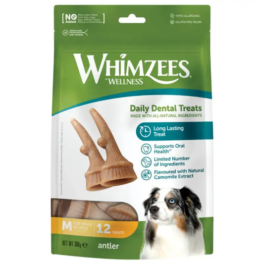 Whimzees Occupy Antlers M Value Bag (12 Bag)