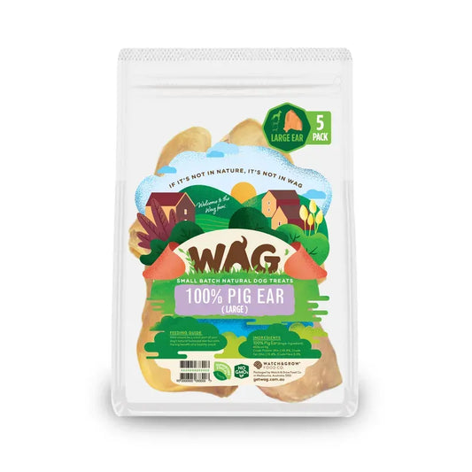 Wag Pig Ear Large 5 Pack