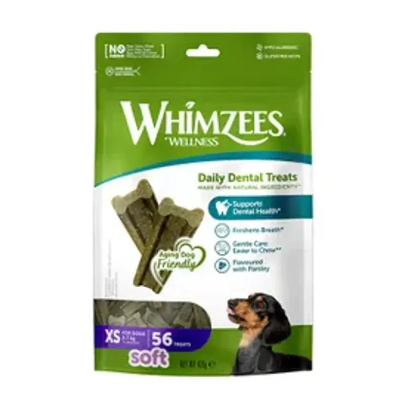 Whimzees Soft Dental Chews Extra Small 56 Bag