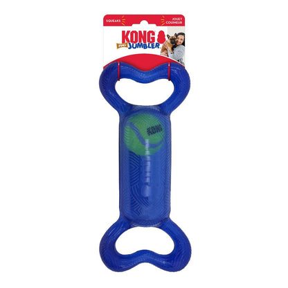 KONG Jumbler Tug Interactive Tough Dog Toy - Bulk Pack of 3 Assorted Colours