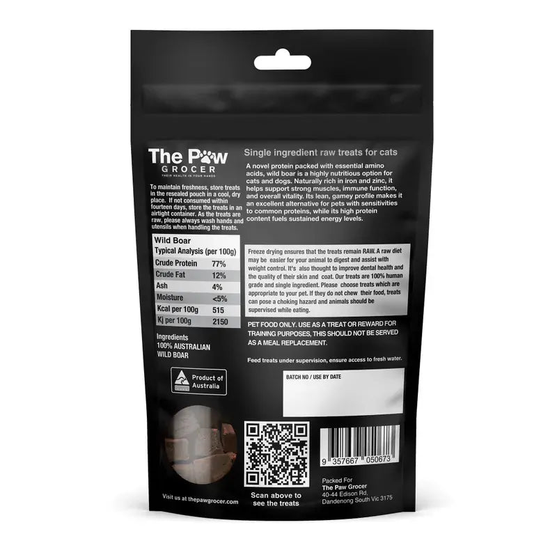 The Paw Grocer Black Label Freeze Dried Boar Cats 50G