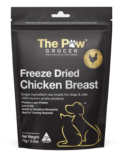 THE PAW GROCER BLACK LABEL FD CHICKEN BREAST 72G