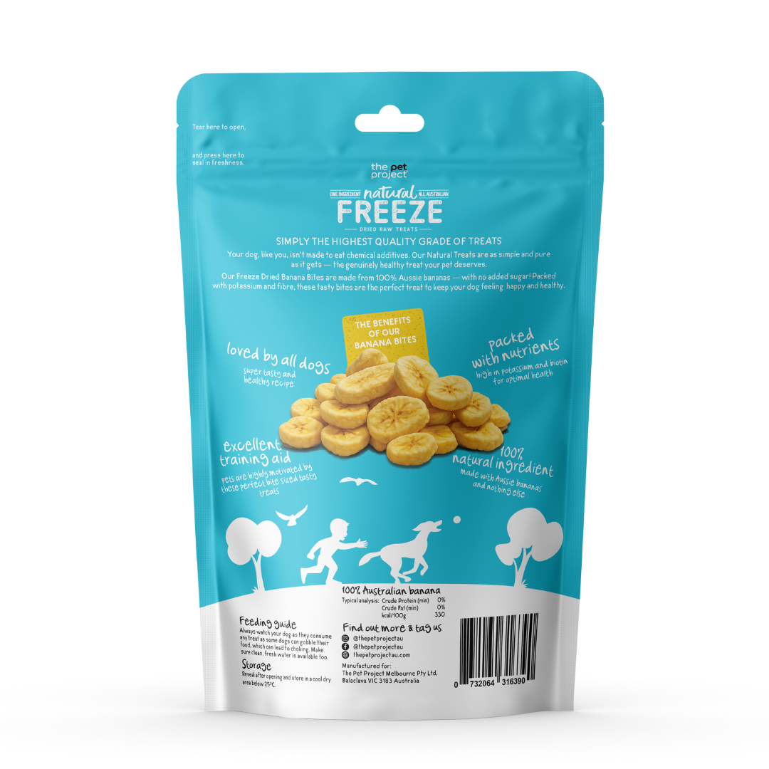 The Pet Project Banana Bites Freeze Dried 50G
