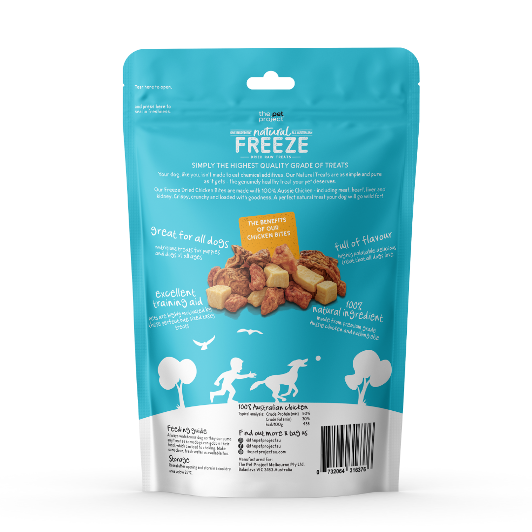 The Pet Project Chicken Bites Freeze Dried 50G