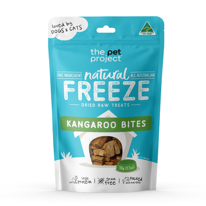 The Pet Project Kangaroo Bites Freeze Dried 50G