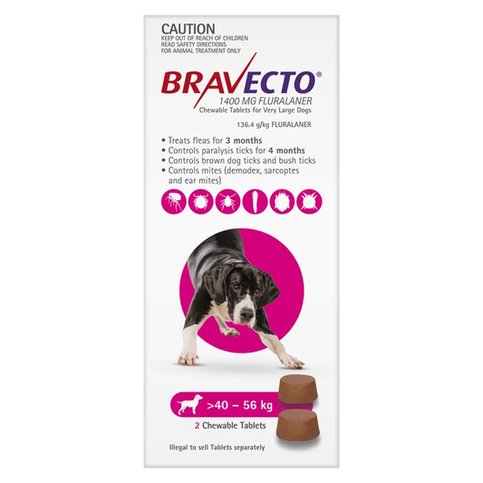 Bravecto Dog X Lrg 40Kg - 56Kg (2Pk) Purple