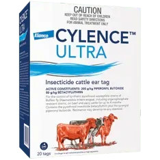 Cylence Ultra Buffalo Fly Insecticidal Cattle Ear Tags 20 Pack