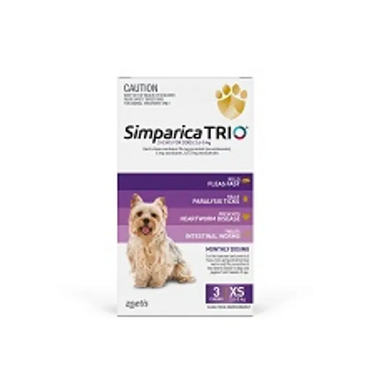 Simparica Trio 2.6-5Kg (Purple) 3 Pack