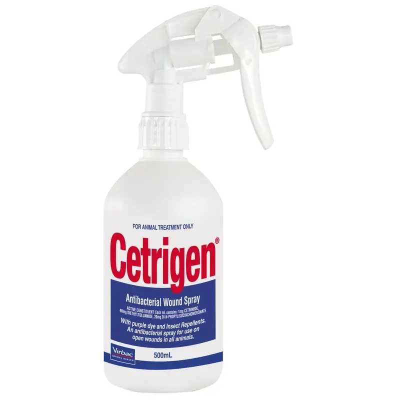 Virbac Cetrigen Antibacterial Wound Spray Trigger Pack 500mL