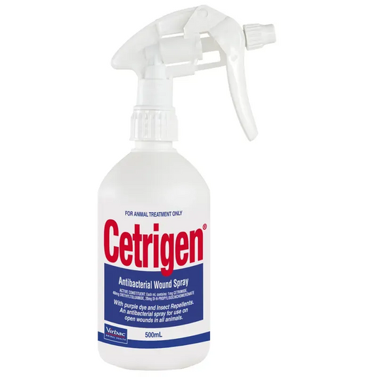 Virbac Cetrigen Antibacterial Wound Spray Trigger Pack 500mL